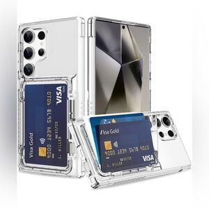 Morphe Clear Phone Case with Card Holder S24 NWT